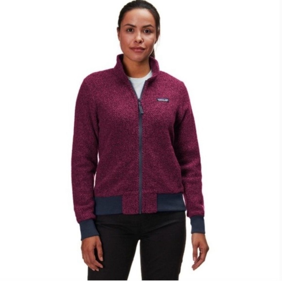 Patagonia Woolyester Fleece Jacket Full Zip Oxide Red Blue Womens Large L - Picture 16 of 16